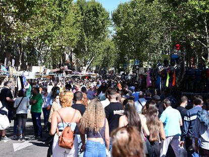 The outdoor Rastro market in Madrid.