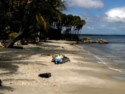 Una playa en el Caribe guatemalteco. 