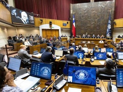 El Senado durante la sesión del febrero de 2024, Valparaíso (Chile).