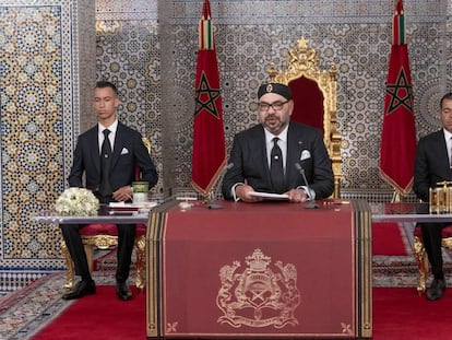 Mohamed VI, durante el discurso de su XX aniversario en el trono.
