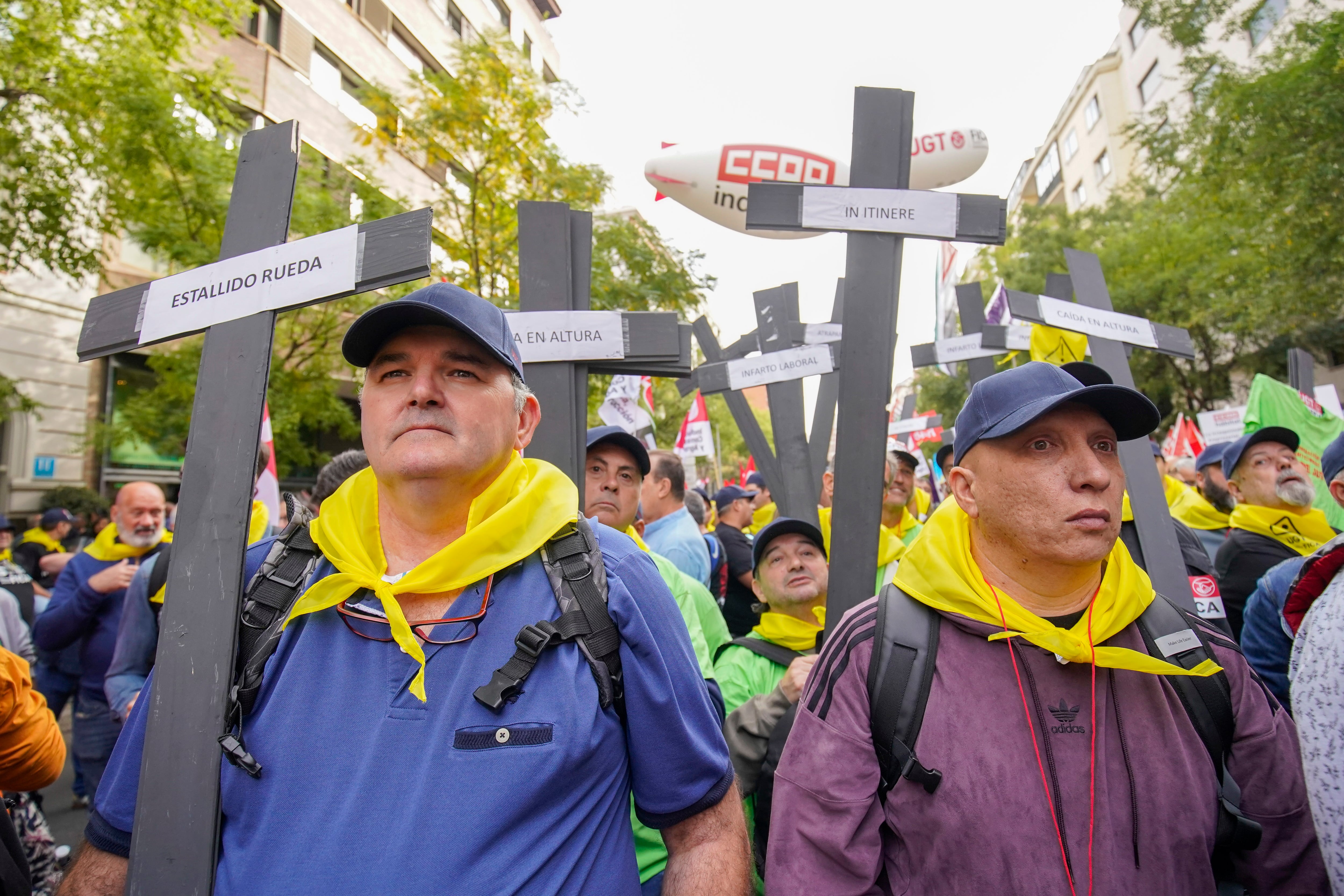 Manifestación frente a la CEOE el 16 de octubre por la siniestralidad en la construcción.
