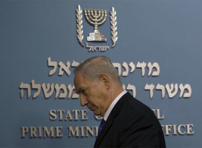 El primer ministro israelí, Benjamín Netanyahu, durante una conferencia de prensa ayer en Jerusalén.