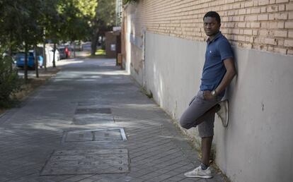 Cheik Ndiaye, activista antiracismo, ayer en Madrid
