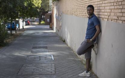 Cheik Ndiaye, activista antiracismo, ayer en Madrid 