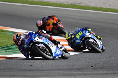 Alex Rins y Joan Mir, en carrera.