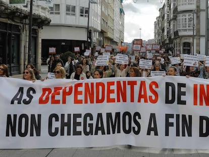 Manifestación de dependientas de Inditex el pasado 6 de noviembre en A Coruña.