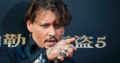 Johnny Depp, en el estreno de 'Piratas del Caribe' en China.