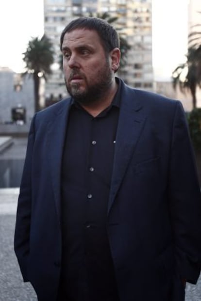 Junqueras, durante su viaje a Uruguay