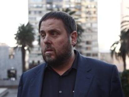 Junqueras, durante su viaje a Uruguay