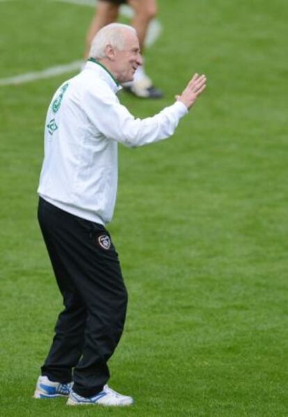 Trapattoni, durante un entrenamiento.