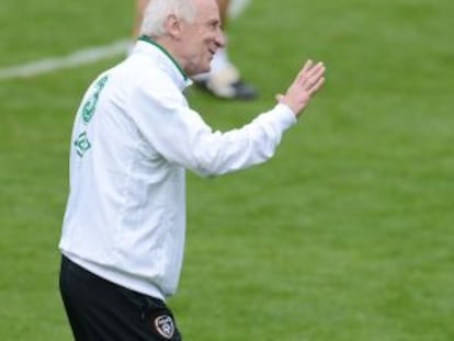 Trapattoni, durante un entrenamiento.