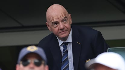 El presidente de la FIFA, Gianni Infantino, durante la semifinal del Mundial de Clubes disputada entre el Chelsea y el Fluminense.
