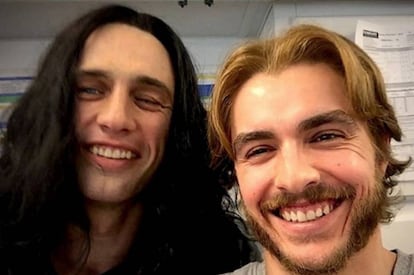 James Franco y su hermano Dave durante el rodaje de 'The Disaster Artist'