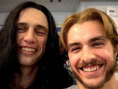 James Franco y su hermano Dave durante el rodaje de 'The Disaster Artist'