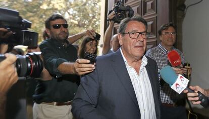 Pedro Ángel Hernández Mateo llega al Tribunal Superior de Justicia valenciano.