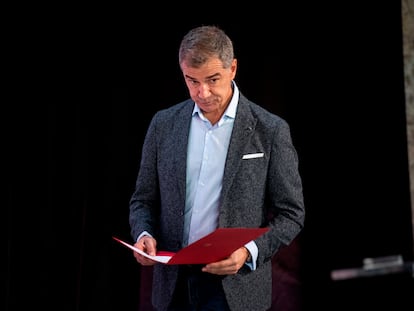 El director de la Oficina del Español, Toni Cantó, durante la presentación de la Oficina del Español.