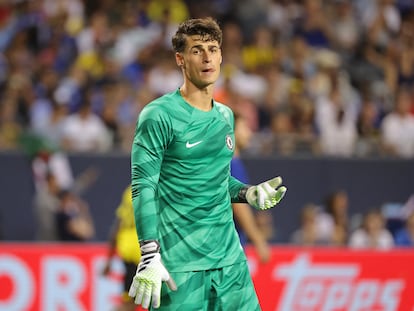 Kepa Arrizabalaga, durante un partido de pretemporada del Chelsea en Estados Unidos frente al Borussia Dortmund.