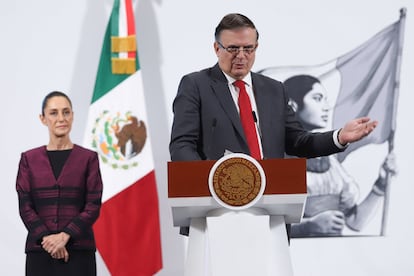 Marcelo Ebrard, secretario de Economía, en la conferencia de prensa mañanera del 11 de junio de 2025.