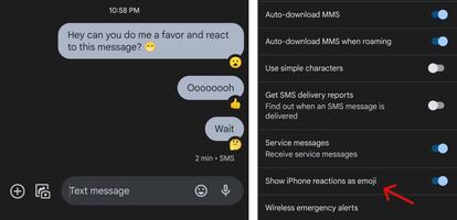 Nueva opción de convertir reacciones en emojis.