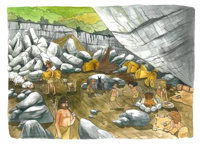 A recreation of Neolithic life at Atapuerca, distributed by Uppsala University.