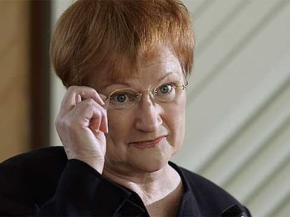 La presidenta de Finlandia, Tarja Halonen, en Helsinki.