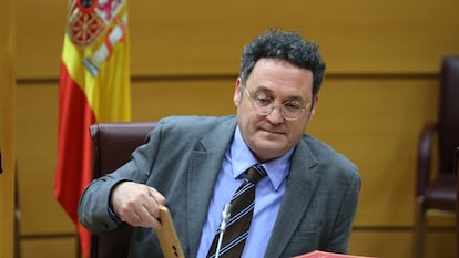 El fiscal general del Estado, Álvaro García Ortiz, durante su comparecencia este martes en la comisión de Justicia del Senado.