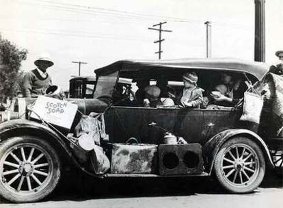 Refugiados de Oklahoma, cerca del valle de San Francisco, en 1935.