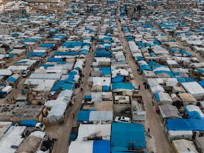 Campo de refugiados sirios en Atma, en la frontera entre Siria y Turquía, el pasado 15 de enero.