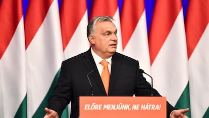 El primer ministro de Hungría, Viktor Orbán, durante un discurso en Budapest.