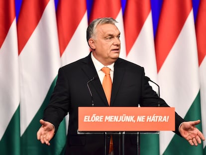 El primer ministro de Hungría, Viktor Orbán, durante un discurso en Budapest.