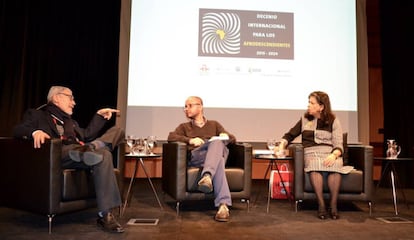 Roberto Burgos, Martín Gómez y Carmen Millán, durante las jornadas.