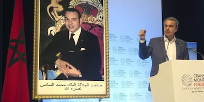 El expresidente durante su intervención en ell Foro Crans Montana.