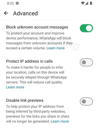 Bloquear spam en WhatsApp