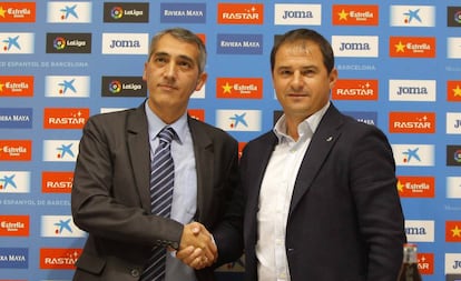 Ramon Robert, consejero delegado del Espanyol, y Jordi Lardín, director deportivo.