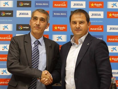 Ramon Robert, consejero delegado del Espanyol, y Jordi Lardín, director deportivo.