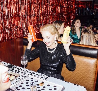 La diseñadora Carolina Herrera, durante la fiesta celebrada en Nueva York tras el desfile de su marca.