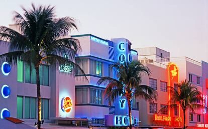 Edificios 'art déco' en Ocean Drive.