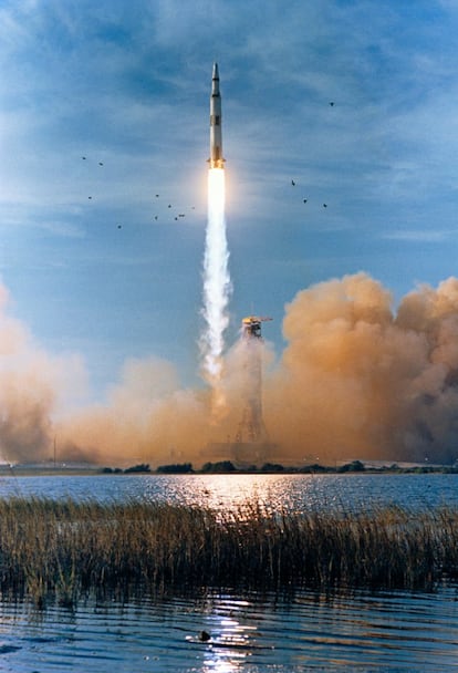 Lanzamiento del 'Apolo 8', desde el Centro Espacial John F. Kennedy, en Merritt Island (Estados Unidos), el 21 de diciembre de 1968.