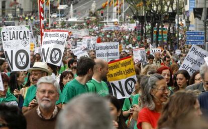 Manifestación en Madrid contra los recortes y la Lomce en mayo de 2013.