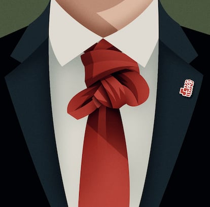 Ilustración de Nicolás Aznarez para la tribuna 'En defensa de la democracia', de Javier Lambán, 23 de junio de 2025.