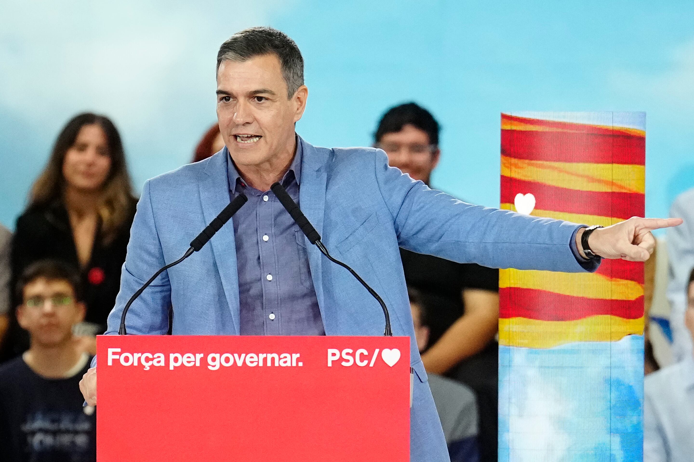 El presidente del Gobierno, Pedro Sánchez, este sábado en Barcelona.