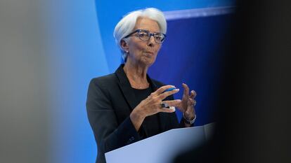 Christine Lagarde comparecía ante la prensa el pasado 21 de julio en Fráncfort (Alemania).