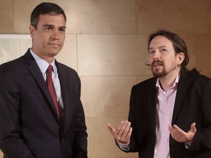 Pedro Sánchez y Pablo Iglesias, en su reunión del pasado martes.