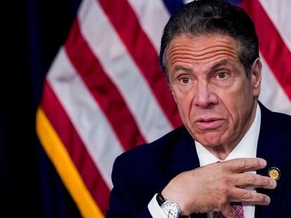 El gobernador de Nueva York, Andrew Cuomo, habla durante una rueda de prensa, en Nueva York (Estados Unidos), el pasado 10 de mayo.