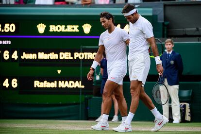 Nadal y Del Potro en Wimbledon.