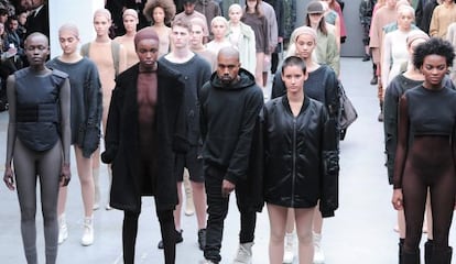 Kanye West en la presentaci&oacute;n de su colecci&oacute;n conjunta con Adidas, en la &uacute;ltima semana de la moda de Nueva York.