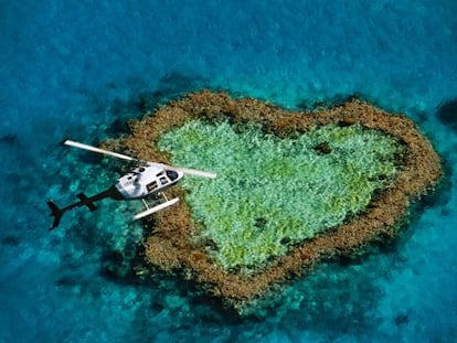 Heart Reef, el arrecife corazón, en la Gran Barrera de Coral de Australia.