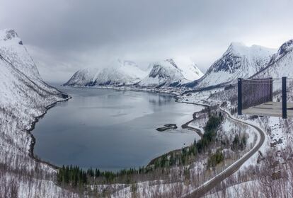 Mirador de Bergbotn en la carretera de Senja.