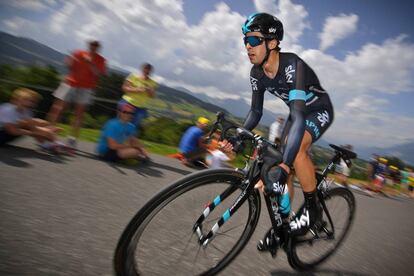 Landa, durante la contrarreloj de Sallanches del pasado Tour.