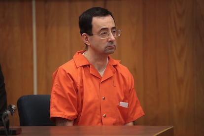 Larry Nassar, en una imagen del juicio por abusos sexuales en 2018.